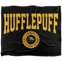 (147cm x 91cm, Black) Harry Potter Hufflepuff Crest Soft Touch Blanket