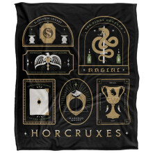 (152cm x 127cm, Black) Harry Potter Horcrux Field Guide Blanket