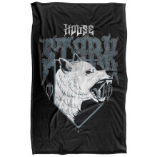 (152cm x 127cm, Multicoloured) Game Of Thrones House Stark Wolf Soft Touch Blanket