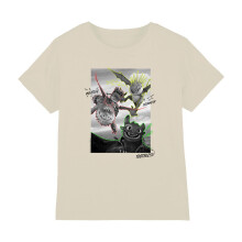 (9-11 Years, Natural) How To Train Your Dragon Childrens/Kids Toothless & Dragons Flying Outline T-Shirt