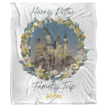 (147cm x 91cm, Multicoloured) Harry Potter Hogwarts Family Trip Watercolour Blanket