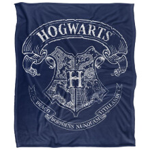 (147cm x 91cm, Navy) Harry Potter Hogwarts Crest Soft Touch Blanket