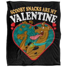 (147cm x 91cm, Multicoloured) Scooby Doo Scooby Snacks Are My Valentine Blanket