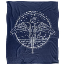 (152cm x 127mm, Navy) Harry Potter The Order Of The Phoenix Line Art Blanket