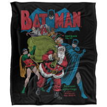 (152cm x 127cm, Multicoloured) Batman Seasons Greetings Comic Cover Christmas Blanket