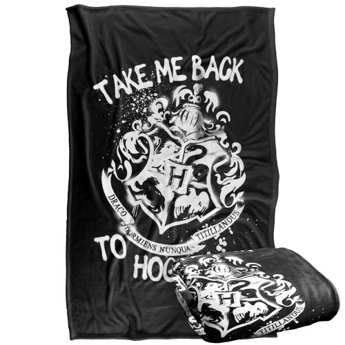 Harry Potter (152cm x 127cm, Black) Harry Potter Take Me Back Spray Blanket 1