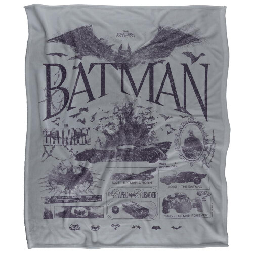 Batman (152cm x 127cm, Multicoloured) Batman Batmobile Soft Touch Logo Blanket