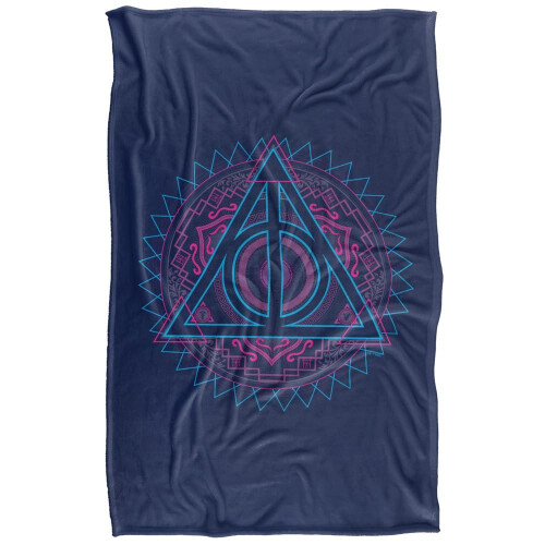 Harry Potter (147cm x 91cm, Multicoloured) Harry Potter Deathly Hallows Tech Blanket