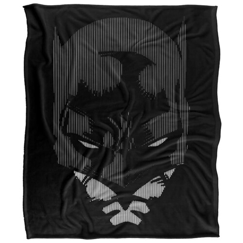 Batman (147cm x 91cm, Black/White) Batman Lines Polyester Soft Touch Blanket