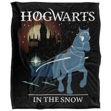 (152cm x 127cm, Multicoloured) Harry Potter Christmas In The Snow Hogwarts Blanket