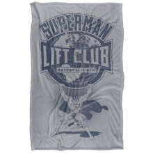 (147cm x 91cm, Multicoloured) Superman Metropolis Gym Lift Club Soft Touch Blanket