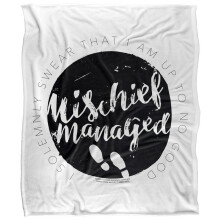 (152cm x 127cm, White/Black) Harry Potter I'm Up To No Good Blanket