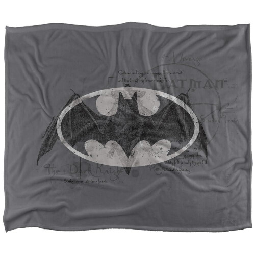 Batman (127cm x 152cm, Grey) Batman Arcane Logo Blanket