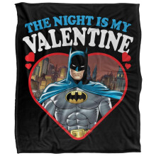 (127cm x 152cm, Black) Batman The Night Is My Valentine Blanket