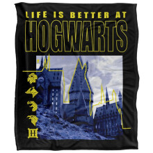 (58in x 36in, Multicoloured) Harry Potter Life Is Better At Hogwarts Blanket