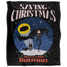 (147cm x 91cm, Multicoloured) Batman Saving Christmas Soft Touch Blanket