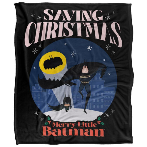 Batman (147cm x 91cm, Multicoloured) Batman Saving Christmas Soft Touch Blanket