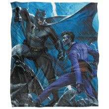 (127cm x 152cm, Multicoloured) Batman The Joker Fight Blanket