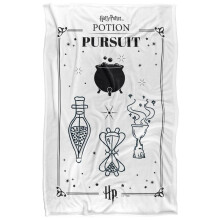 (152cm x 127cm, White/Black) Harry Potter Potion Pursuit Blanket
