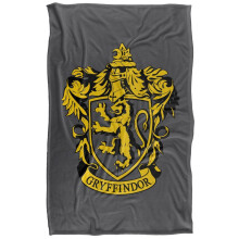 (147cm x 91cm, Grey) Harry Potter Gryffindor Crest Blanket