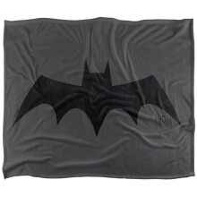 (127cm x 152cm, Grey/Black) Batman Caped Crusader Logo Blanket