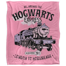(152cm x 127cm, Pink) Harry Potter All Aboard The Hogwarts Express Blanket