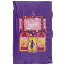 (147cm x 91cm, Multicoloured) Willy Wonka & The Chocolate Factory Shop Blanket