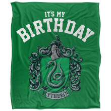 (152cm x 127cm, Green) Harry Potter It's My Birthday Slytherin Blanket