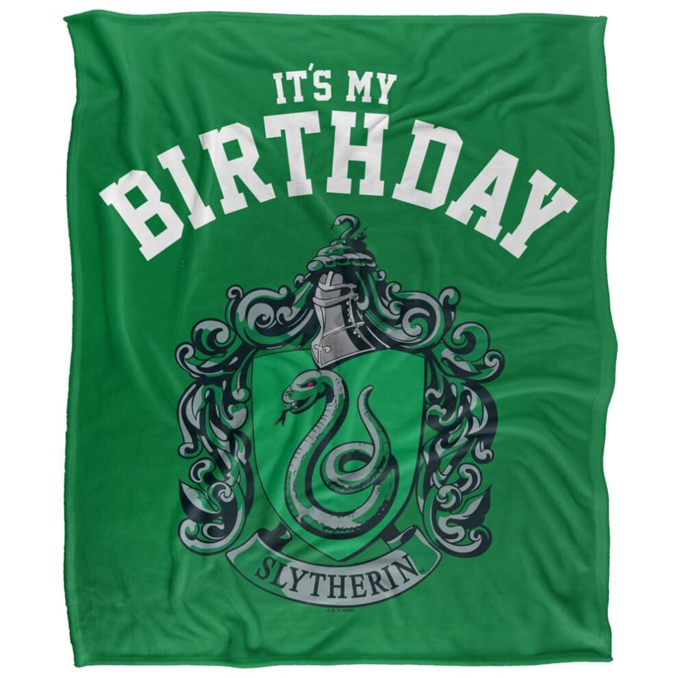 Harry Potter (147Cm X 91Cm, Green) It's My Birthday Slytherin Blanket