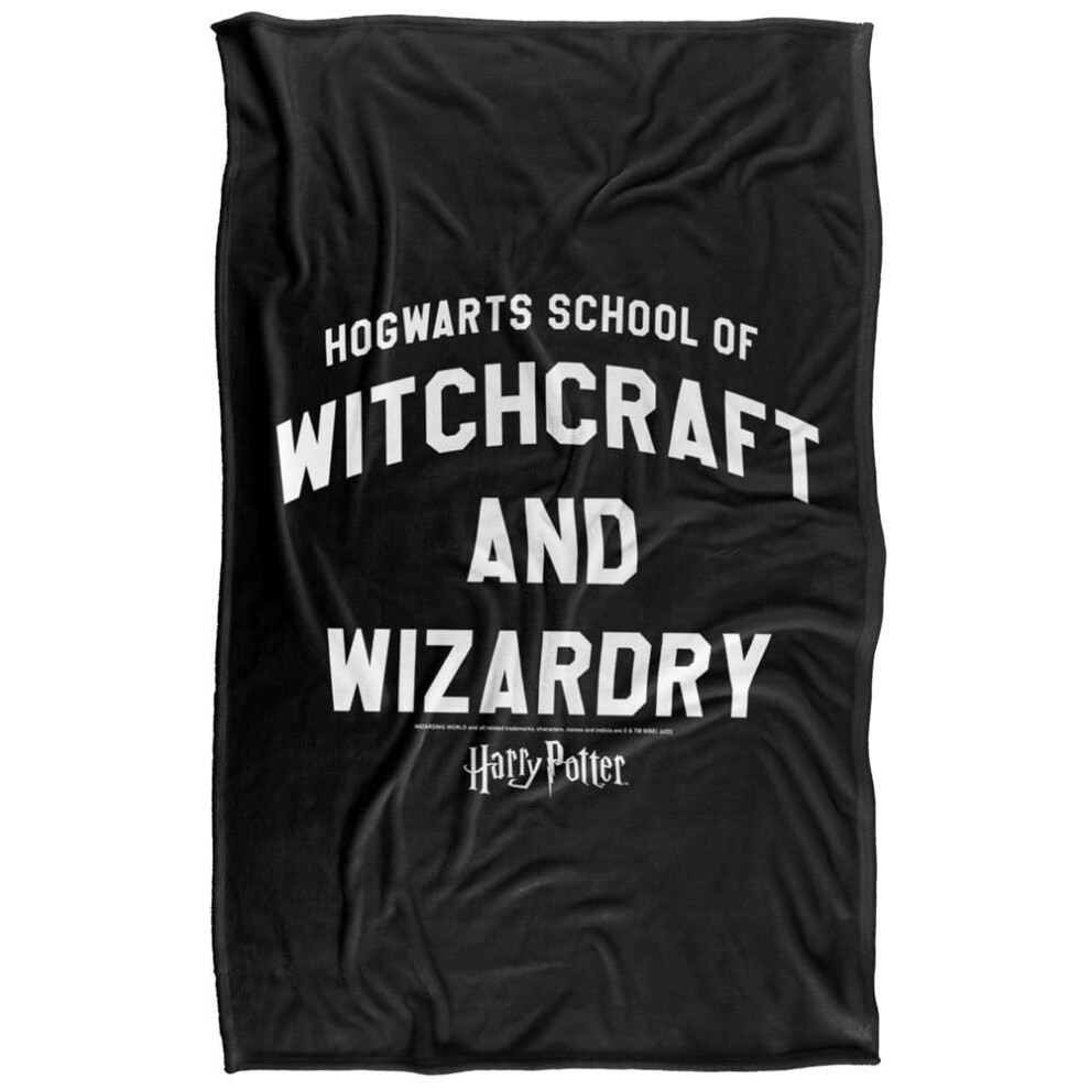 Harry Potter (152Cm X 127Cm, Black) Witchcraft And Wizardry Blanket