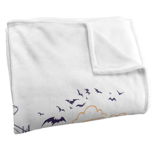 Batman (147cm x 91cm, White/Blue) Batman Kanji Chibi Blanket 2