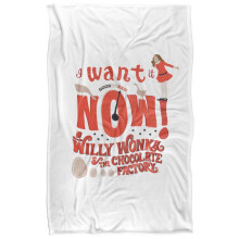 (152cm x 127cm, Multicoloured) Willy Wonka & The Chocolate Factory I Want It Now Blanket