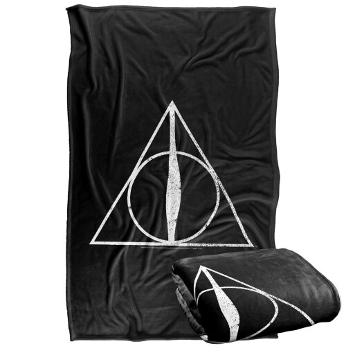 Harry Potter (152cm x 127cm, Black) Harry Potter Deathly Hallows Blanket 1