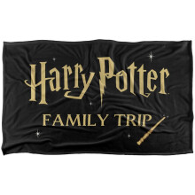 (152cm x 127cm, Black) Harry Potter Family Trip Wand Blanket