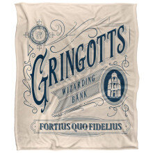 (152cm x 127cm, White) Harry Potter Gringotts Supersoft Blanket