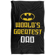 (152cm x 127cm, Multicoloured) Batman World'S Greatest Dad Fathers Day Blanket
