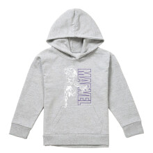 (12-13 Years, Athletic Heather) Marvel Childrens/Kids Black Panther Outline Pull Over Hoodie