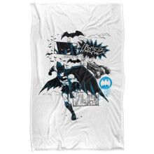 (147cm x 91cm, Black/Blue/White) Batman Kanji Running Soft Touch Blanket