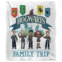 (147cm x 91cm, Multicoloured) Harry Potter Family Trip Hogwarts Blanket