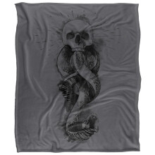 (152cm x 127cm, Grey) Harry Potter Dark Mark Ink Blanket