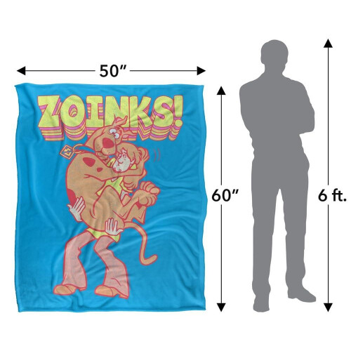 Scooby Doo (147cm x 91cm, Multicoloured) Scooby Doo Zoinks Repeat Print Soft Touch Blanket 1