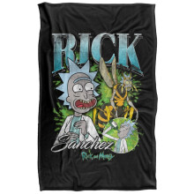 (147cm x 91cm, Multicoloured) Rick And Morty Homage Soft Touch Blanket