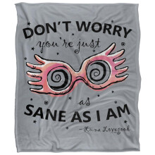 (152cm x 127cm, Grey) Harry Potter Luna Lovegood Spectrespecs Blanket