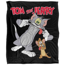 (152cm x 127cm, Multicoloured) Tom And Jerry Silly Face Soft Touch Blanket