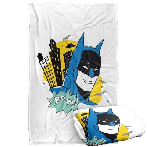 Batman (152cm x 127cm, Multicoloured) Batman Pow Portrait Blanket 1