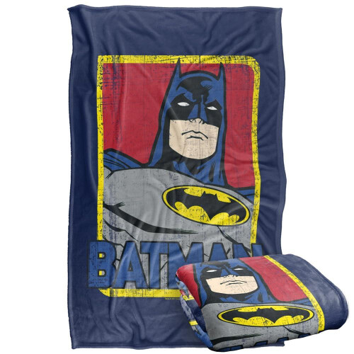 Batman (152cm x 127cm, Multicoloured) Batman Primary Supersoft Blanket 1