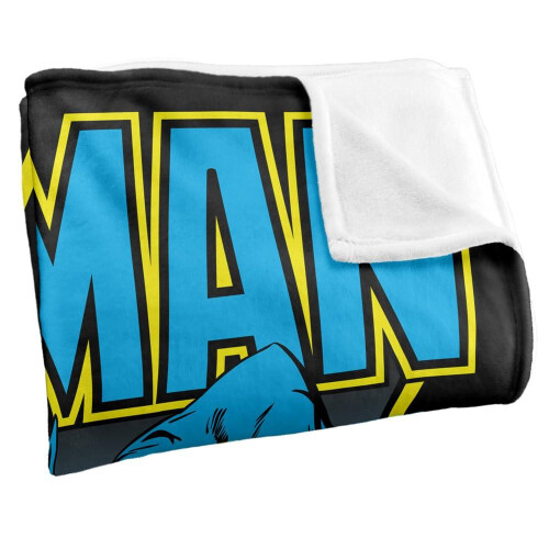 Batman (152cm x 127cm, Multicoloured) Batman Leaping Over Gotham Soft Touch Blanket 2