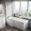 NES Home 1800mm LH L Shaped Bath, Front Panel, Screen With 500mm Vanity & Toilet 5