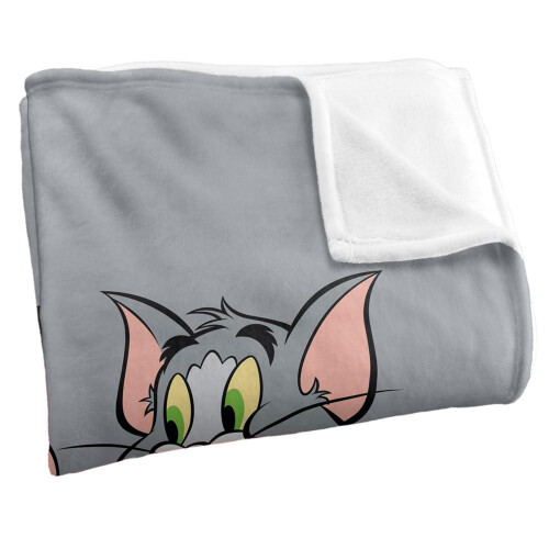 TOM AND JERRY (152cm x 127cm, Multicoloured) Tom And Jerry Leaning With Logo Blanket 2