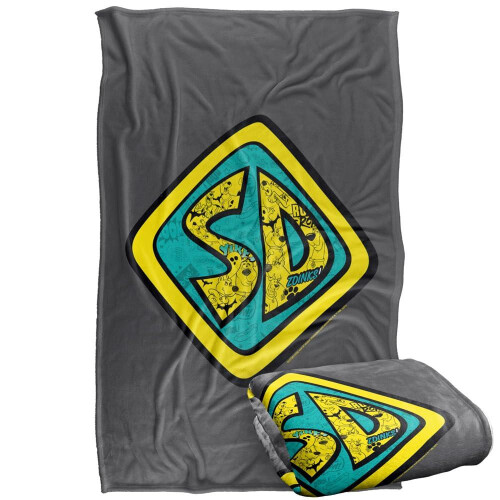 Scooby Doo (152cm x 127cm, Multicoloured) Scooby Doo Badge Soft Touch Blanket 1
